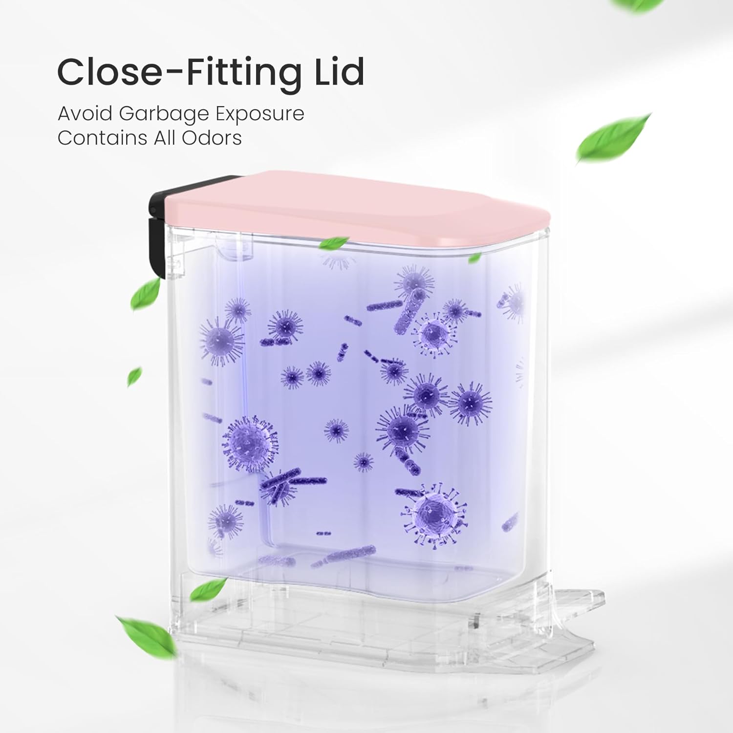Cesun Small Bathroom Trash Can with Lid Soft Close - Fredblissful