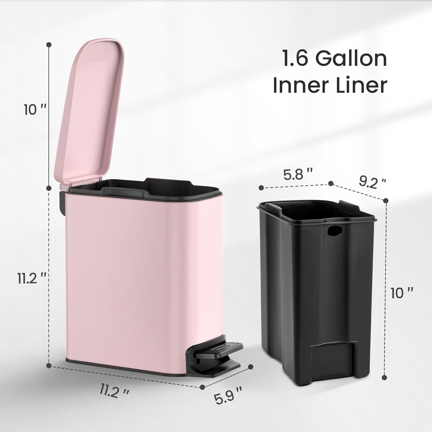 Cesun Small Bathroom Trash Can with Lid Soft Close - Fredblissful