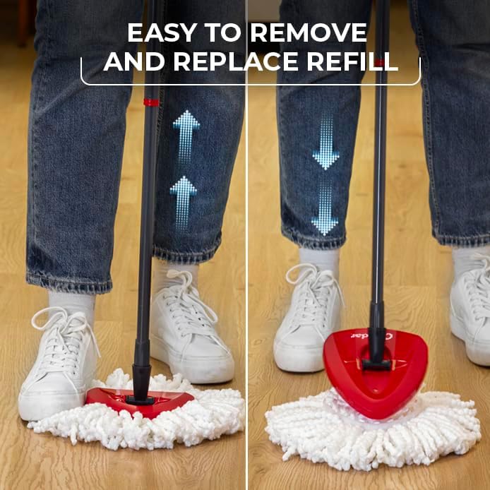 O - Cedar Easywring Microfiber Spin Mop & Bucket Floor Cleaning System with 1 Extra Refill - Fredblissful
