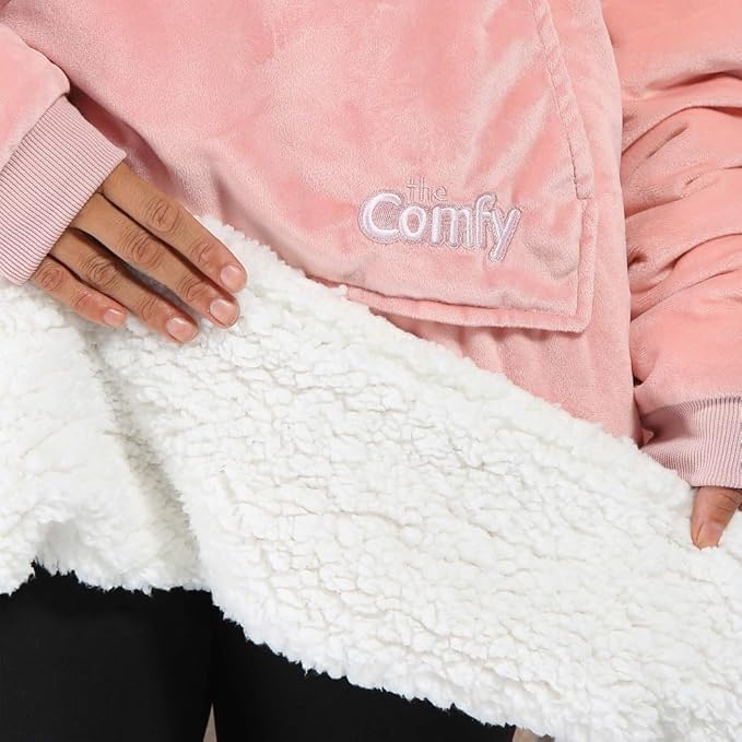 THE COMFY Original | Sherpa Lined Microfiber Fleece Wearable Blanket - Fredblissful