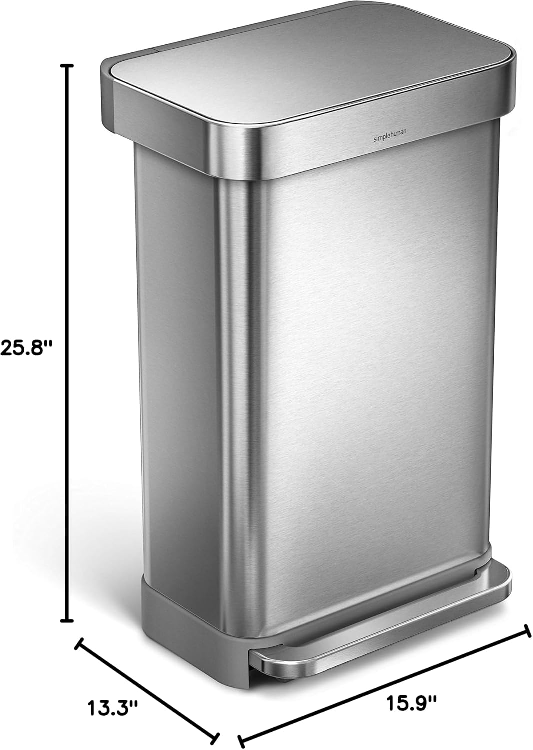 Hands - Free Kitchen Step Trash Can with Soft - Close Lid - Fredblissful