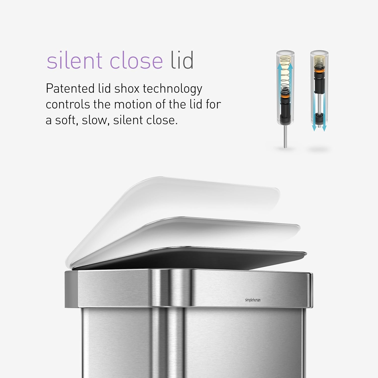 Hands - Free Kitchen Step Trash Can with Soft - Close Lid - Fredblissful