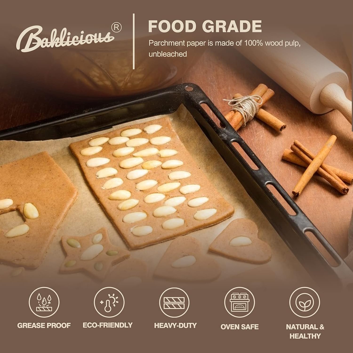 220 Pcs Unbleached Parchment Paper Baking Sheets - Fredblissful