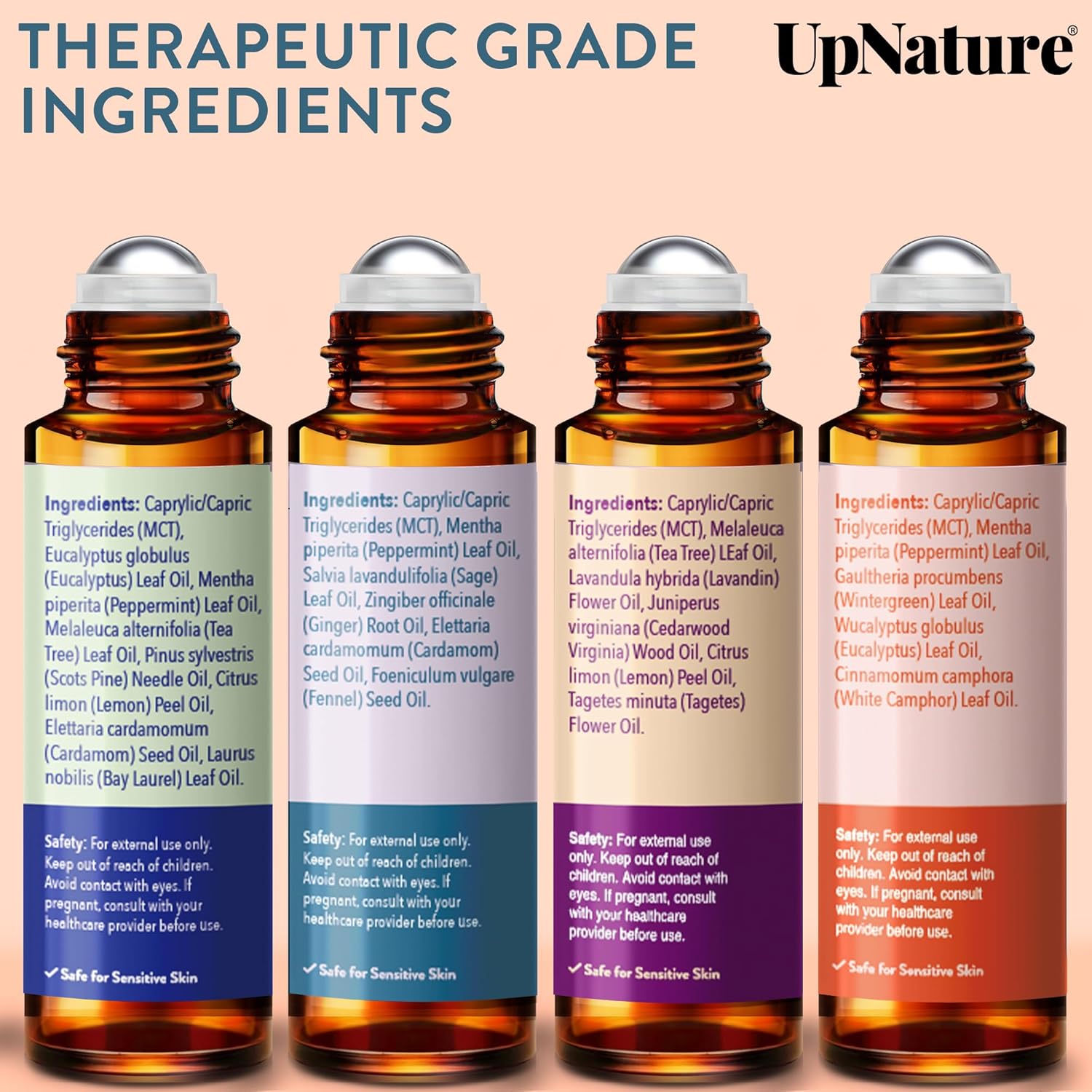 UpNature Essential Oils Roll On Set (Pack of 4) - Fredblissful