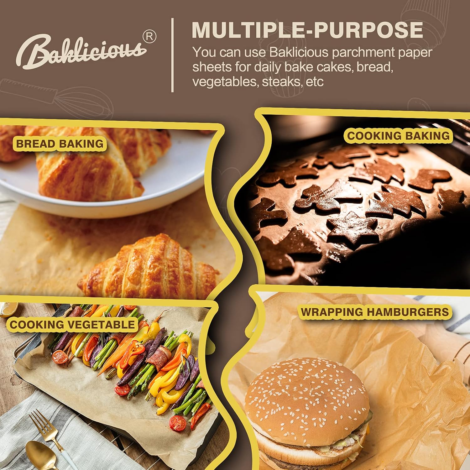 220 Pcs Unbleached Parchment Paper Baking Sheets - Fredblissful