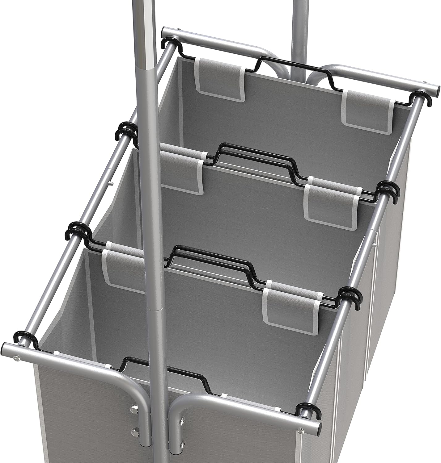 Simple Houseware 3 Bags Laundry Sorter with Extensible Clothes Hanging Rod - Fredblissful