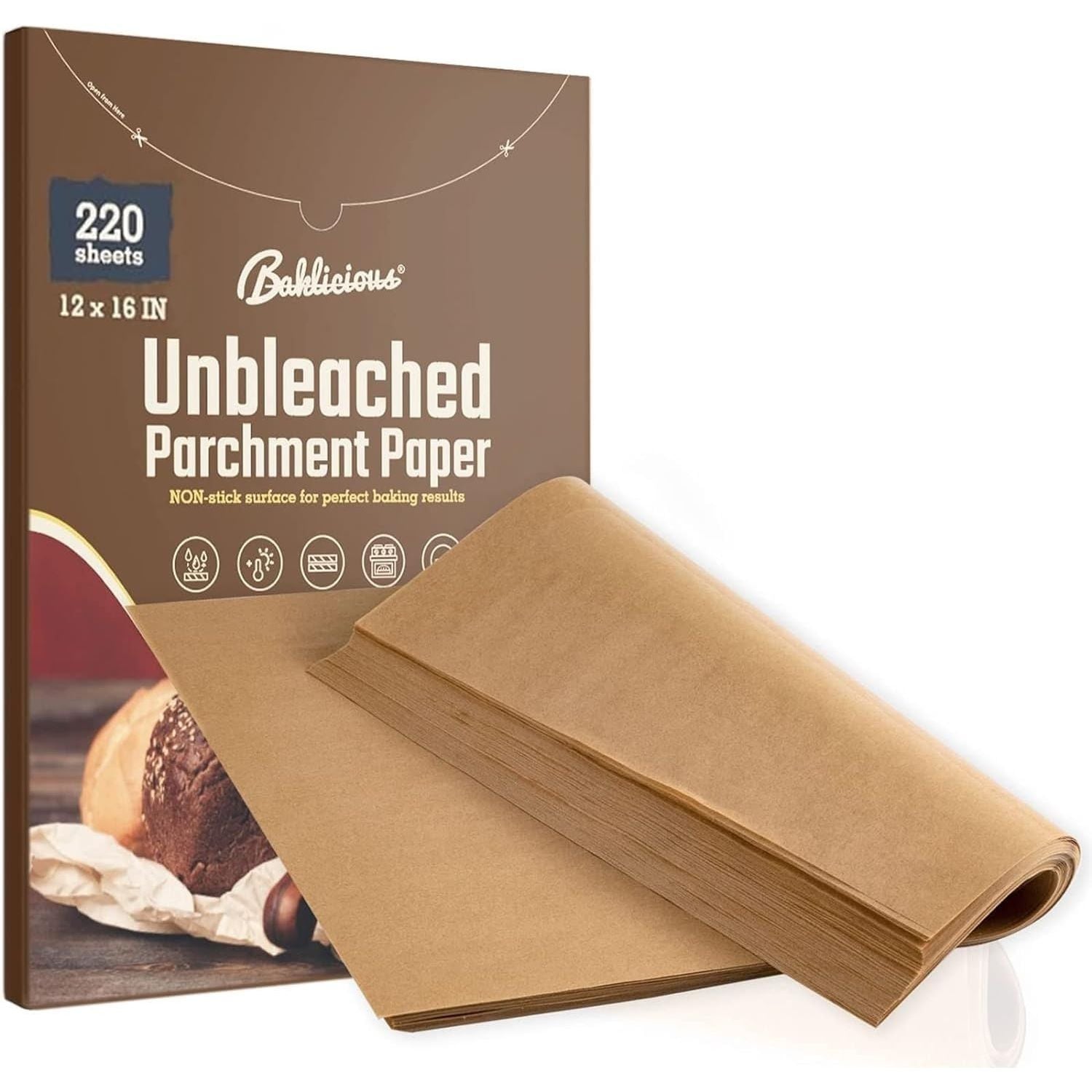 220 Pcs Unbleached Parchment Paper Baking Sheets - Fredblissful