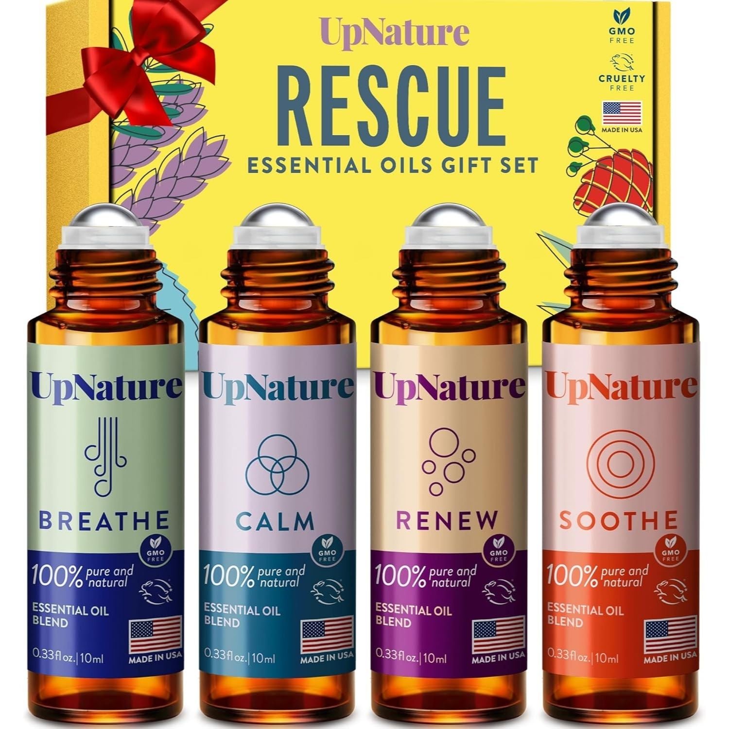 UpNature Essential Oils Roll On Set (Pack of 4) - Fredblissful