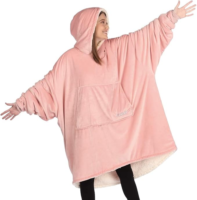 THE COMFY Original | Sherpa Lined Microfiber Fleece Wearable Blanket - Fredblissful