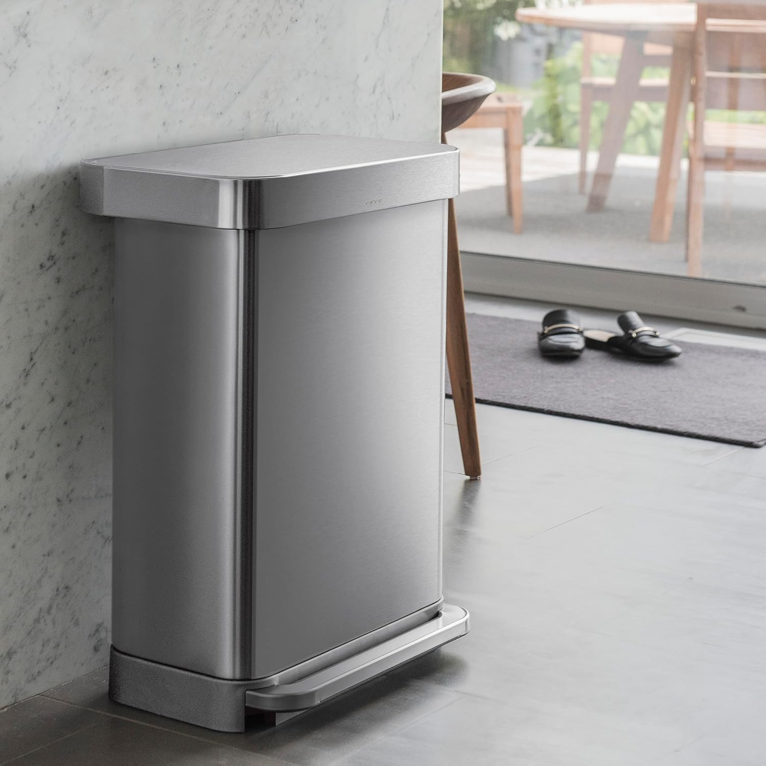 Hands - Free Kitchen Step Trash Can with Soft - Close Lid - Fredblissful