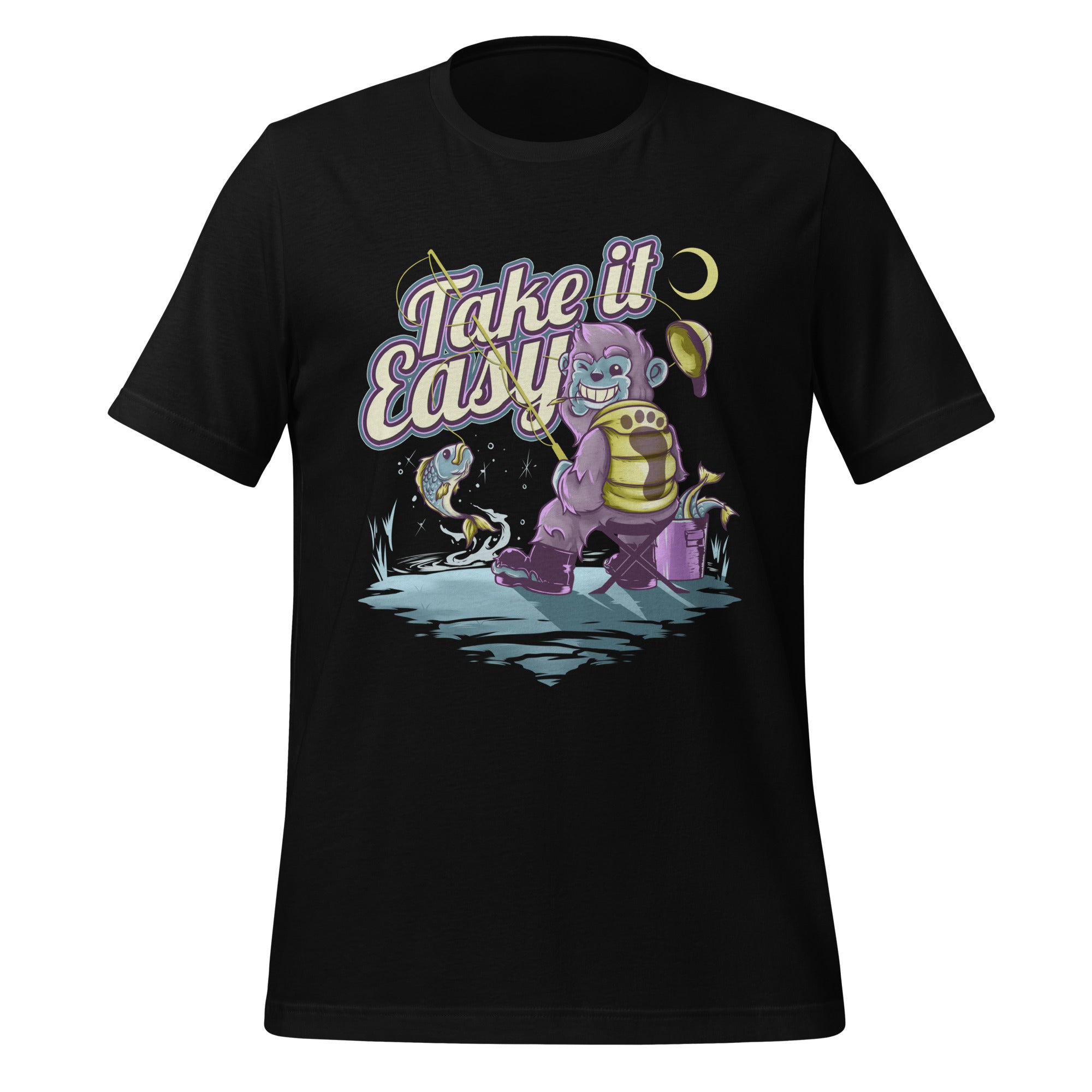Take It Easy - Gone Fishin’ Bigfoot Tee - Fredblissful