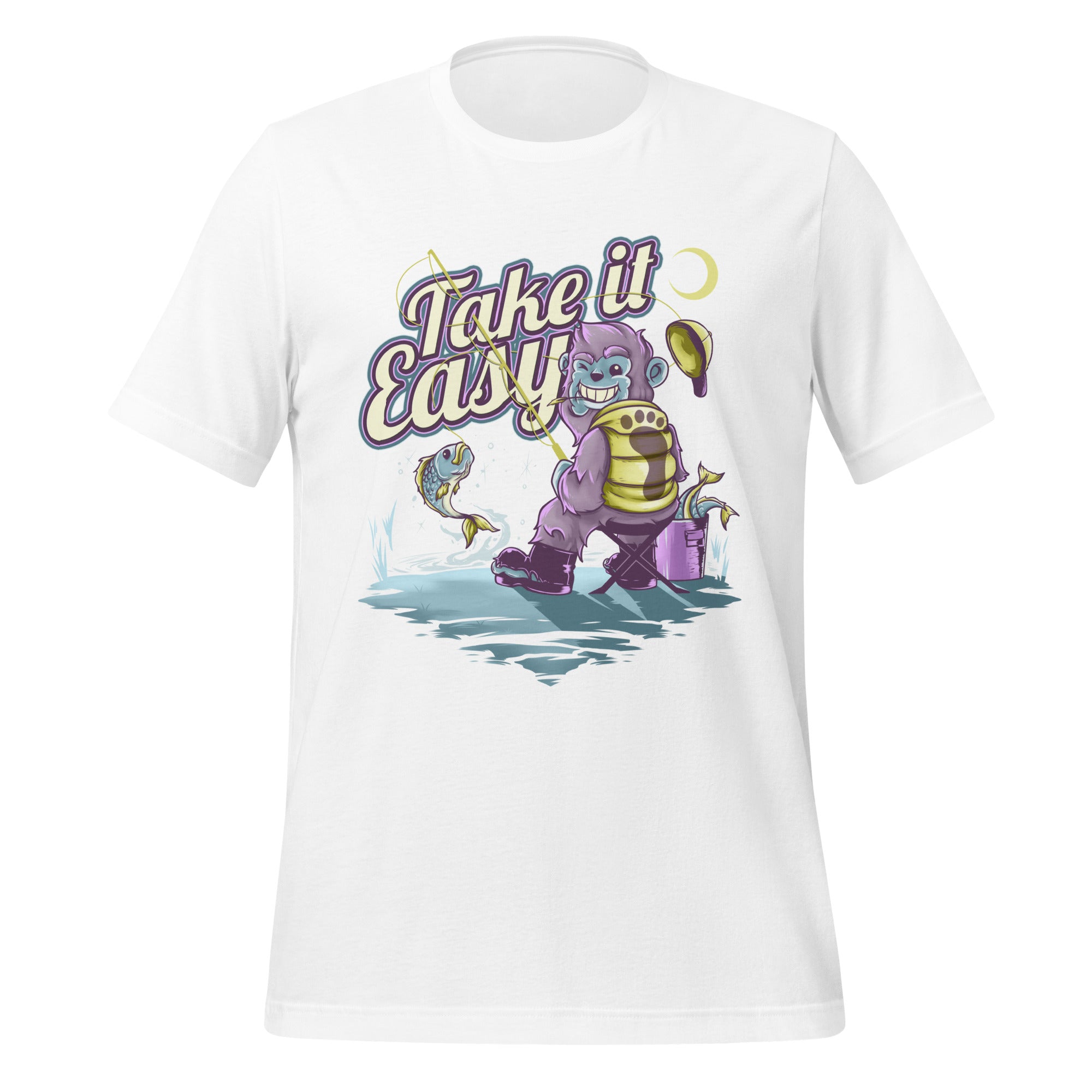 Take It Easy - Gone Fishin’ Bigfoot Tee - Fredblissful