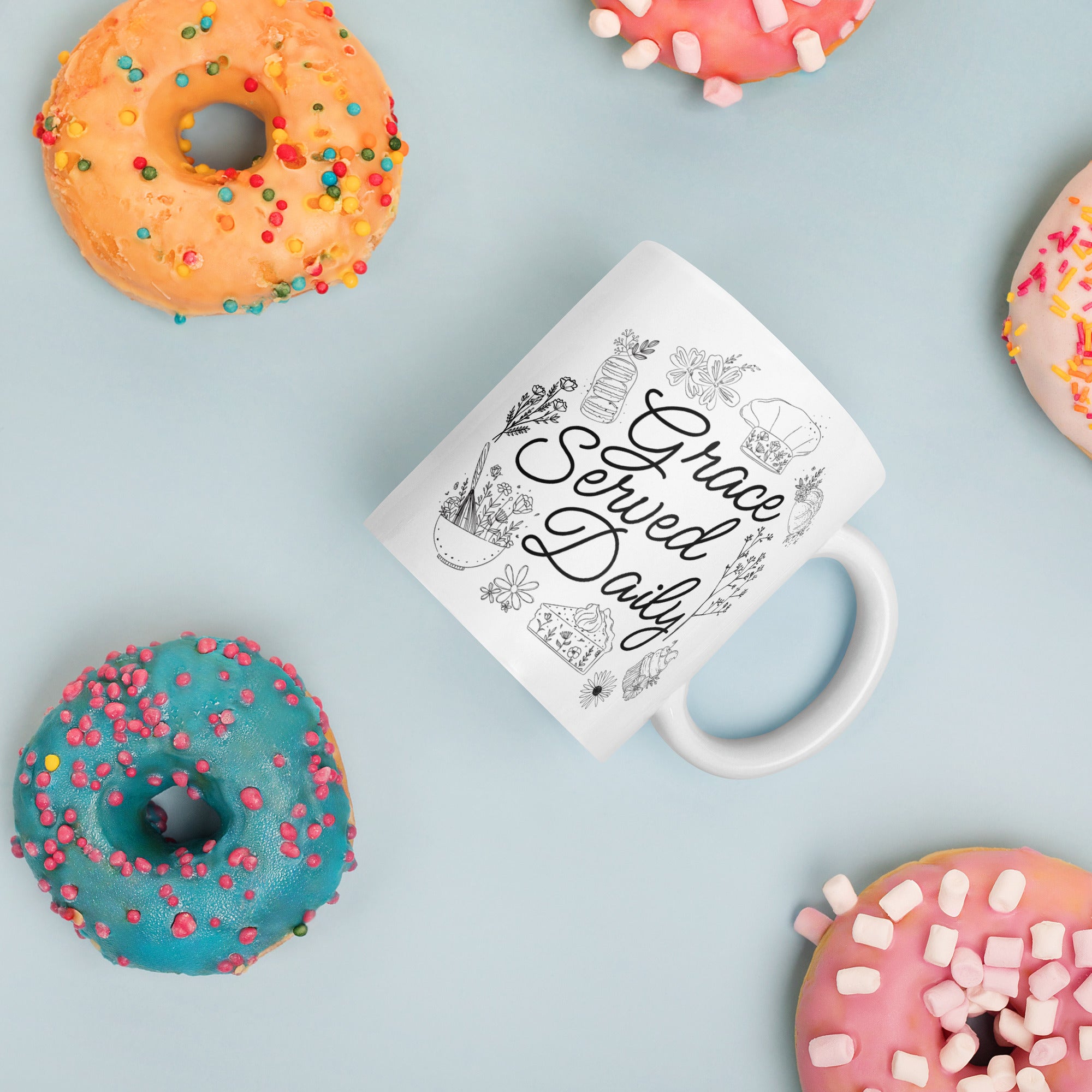 Grace Served Daily - Design 1 - Mug - Fredblissful