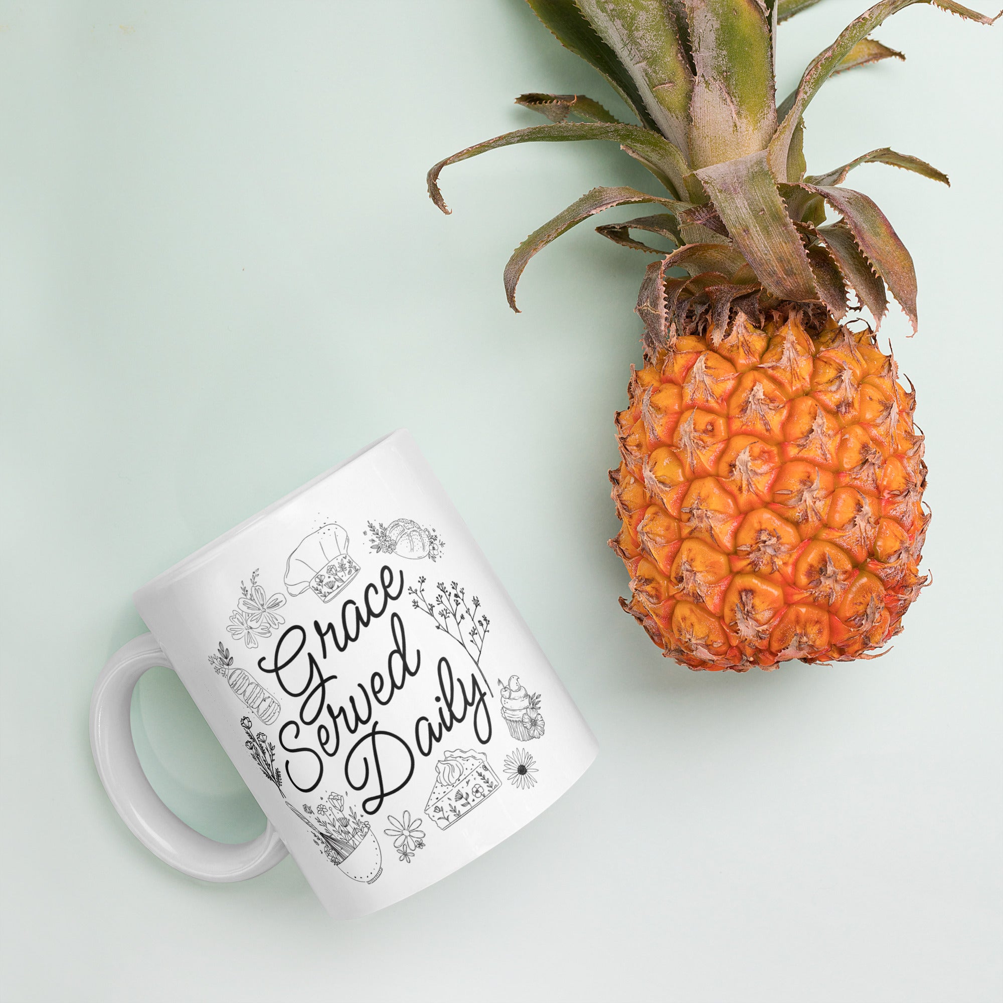 Grace Served Daily - Design 1 - Mug - Fredblissful