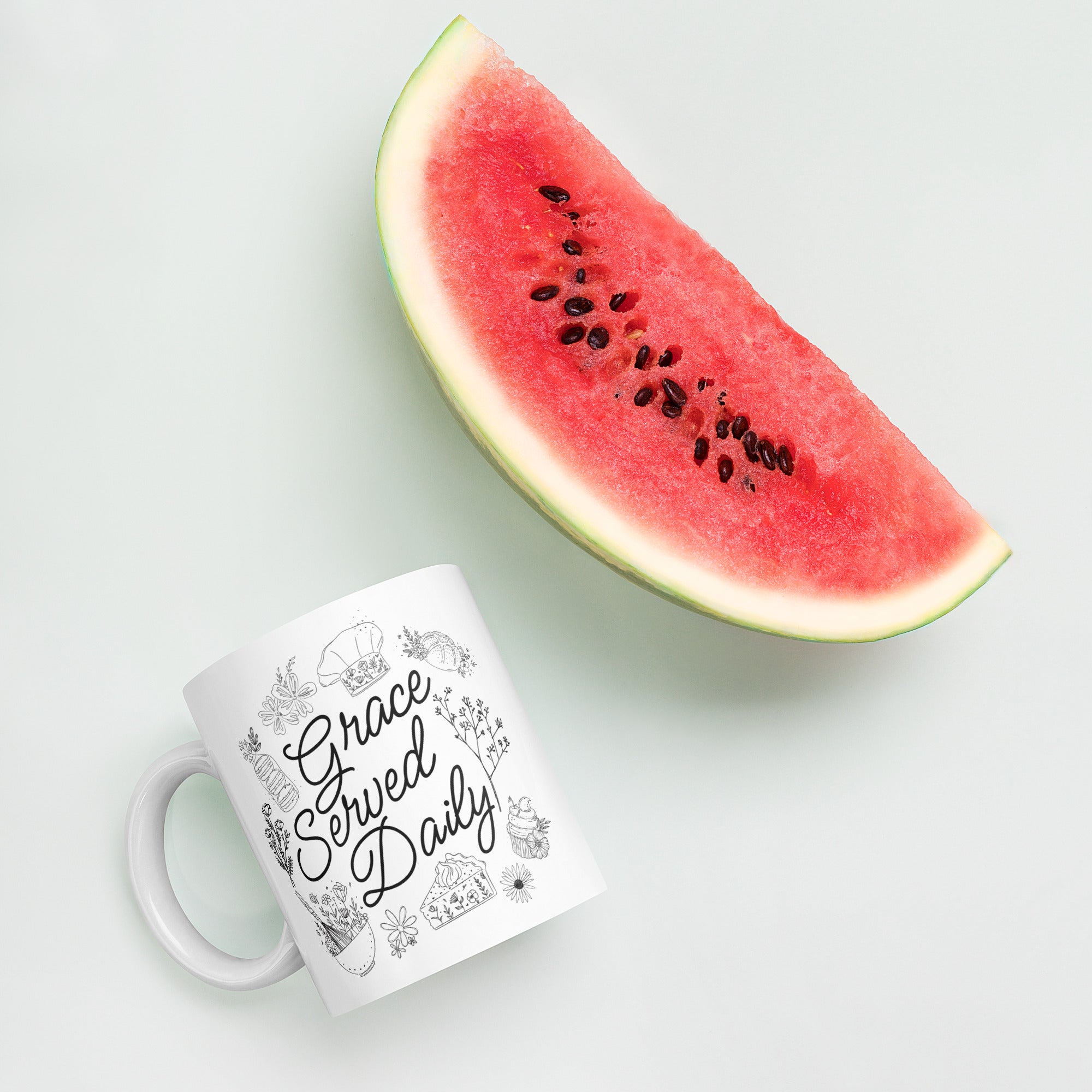 Grace Served Daily - Design 1 - Mug - Fredblissful