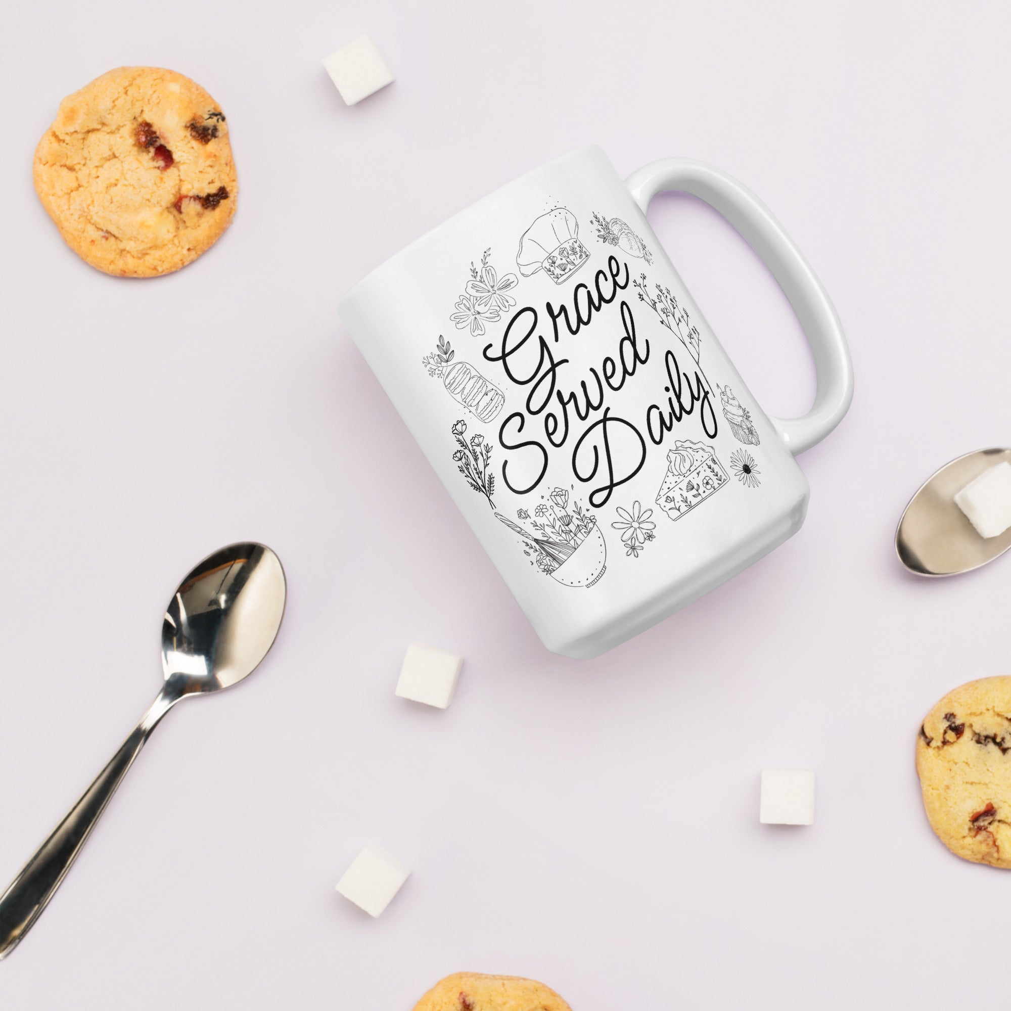 Grace Served Daily - Design 1 - Mug - Fredblissful