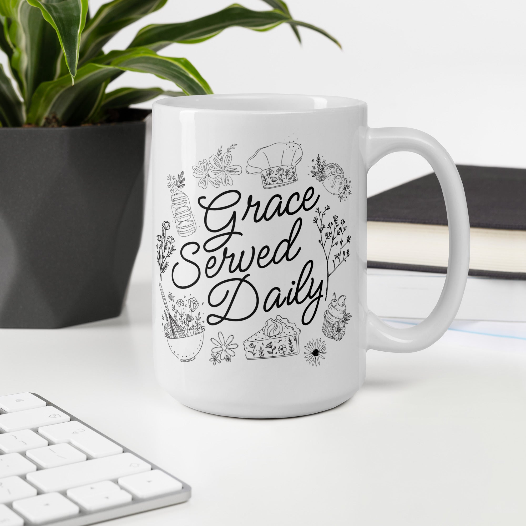 Grace Served Daily - Design 1 - Mug - Fredblissful